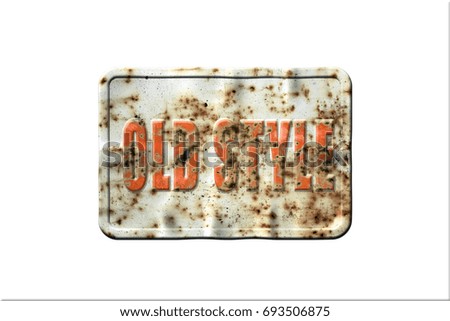 Old plate isolated on white background