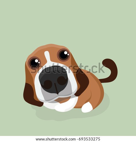 Cartoon happy beagle dog.
