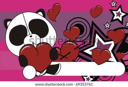 panda bear valentine plush background in vector format very easy to edit