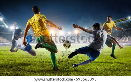 Soccer best moments. Mixed media Royalty-Free Stock Photo #693565393