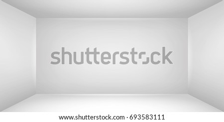 The inner space of the box. Empty white room. Vector design illustration. Template for you business project Royalty-Free Stock Photo #693583111