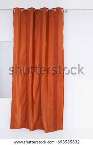 Beautiful curtain on the edge of a window. Simulation for home decoration. 
