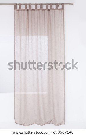 Curtain on window with home decor. Interior design simulation. 