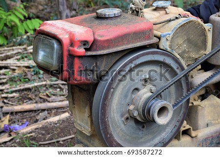 Old Tractor Engine Farm Machine Royalty-Free Stock Photo #693587272