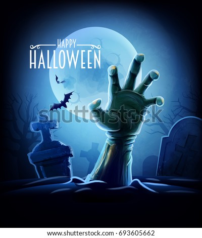 halloween zombie hand Royalty-Free Stock Photo #693605662