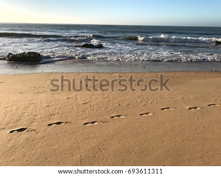 Foot prints on the sand