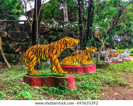 Tiger statue in the garden
