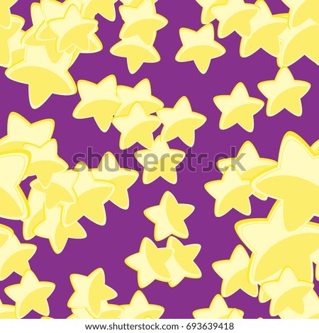 Nice cartoon star pattern with different stars icons on dark background. Original vector pattern for textile, web etc.