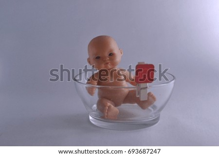 Cute Baby Doll isolated on white background.