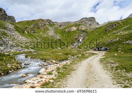 View of Gressoney Valley (Monte Rosa) in Italy