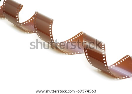   film strip in front of a white background