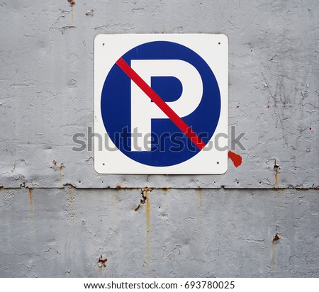 no parking signage in blue background design idea
