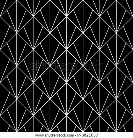 Interlocking triangles tessellation background. Image with repeated scallops. Fish scale. Seamless surface pattern design with scales. Modern japanese motif. Repeat scallop. Squama. Vector for print.