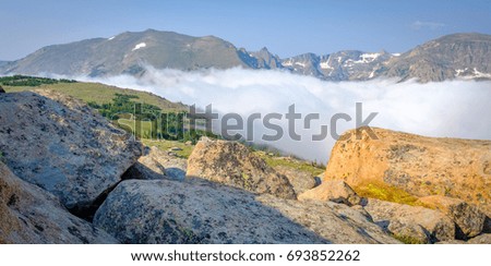 Cloud inversion over the Rocky Mountains, Colorado.