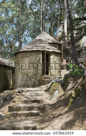 Stone cottages of ancient Gauls in the eucalyptus forest - Esposende - Portugal