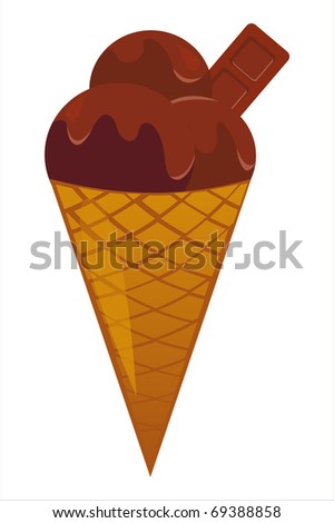 chocolate ice-cream isolated on white