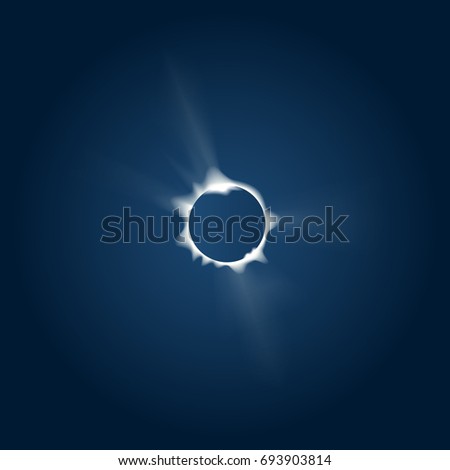 Vector image of a total Solar eclipse observed from the Earth. Realistic style.