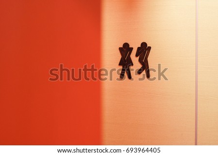 Male and female toilet