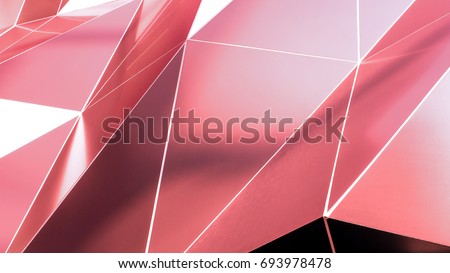 Black, white, pink and silver abstract polygonal diamond with triangle of future pattern is render template texture element art modern design metallic background