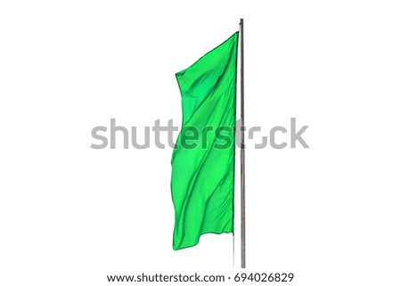 Isolated on white background. Green flag