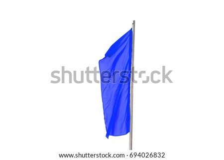 Isolated on white background. Blue flag