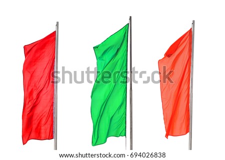 Isolate on white background. Three flag red green red
