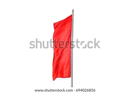 Isolated on white background. Red flag