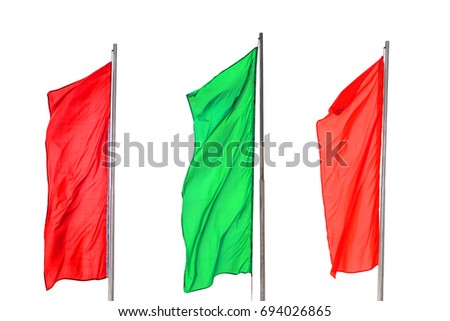 Isolate on white background. Three flag red green red