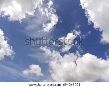 Blue sky white cloud amazing view for abstract background, Sky look from thailand.