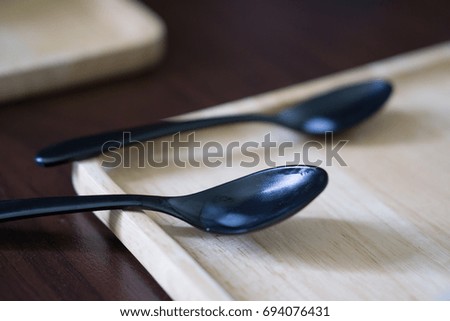 My spoon after  have dessert.