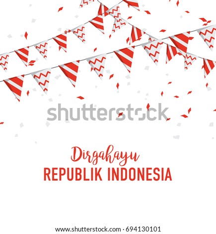 Poster or banner Indonesian independence day festival