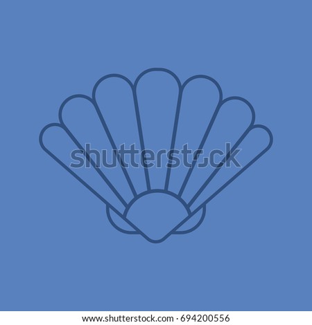 Seashell color linear icon. Thin line outline symbols on color background. Raster illustration