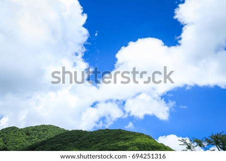 Blue sky and the hill