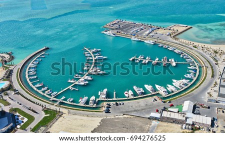 The marina at Bahrain's Amwaj Islands pictured in this Ariel shot