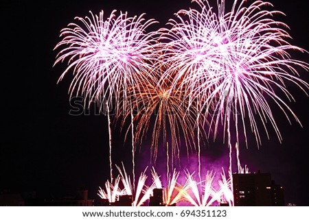 Brilliant fireworks festival in Atami, Izu, Japan.