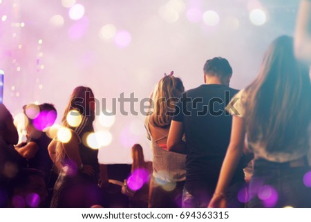 Concert crowd, blurred background 