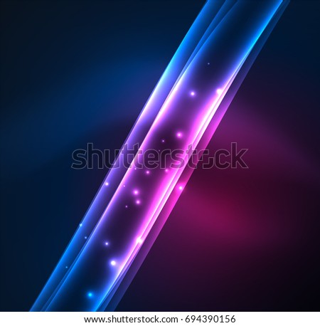 Energy lines, glowing waves in the dark, vector abstract background. Vector business or technology presentation design template, brochure or flyer pattern, or geometric web banner