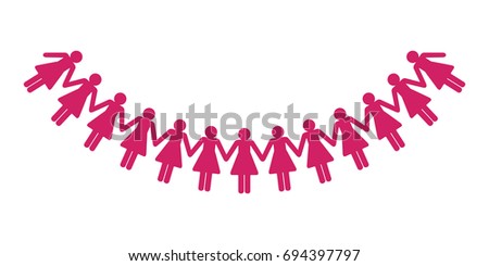 Group of pink women icon, Breast cancer campaign, Vector illustration