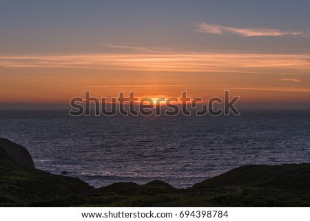 Last sun at Fort Cronkhite in the Marin Headlands. Royalty-Free Stock Photo #694398784
