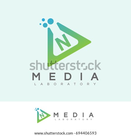 media laboratory initial Letter N Logo design