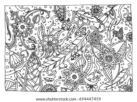 Coloring page for adults - nature