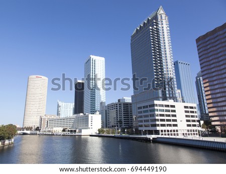 Hillsborough River view in Tampa downtown (Florida).