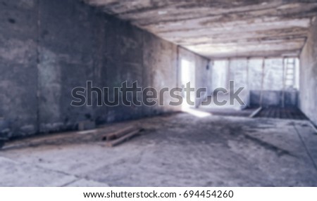 Blurred unfocused picture of warehouse interior