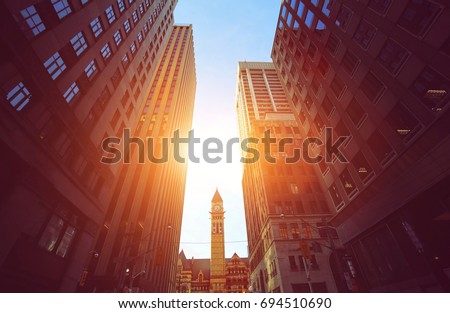 Toronto downtown at sunset