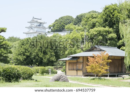 Japanese castle. Japanese garden. Japanese tea room.