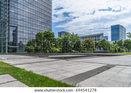 modern building and empty pavement,china.
