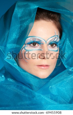 portrait of a make-up and in the tissue