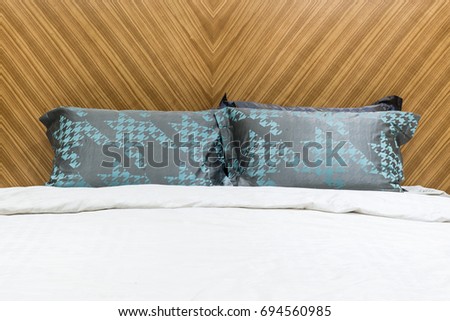 Pillow and bed, Interiors decoration