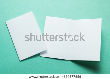 Open business cards. Template for branding identity. Isolated with clipping path. Mockup.