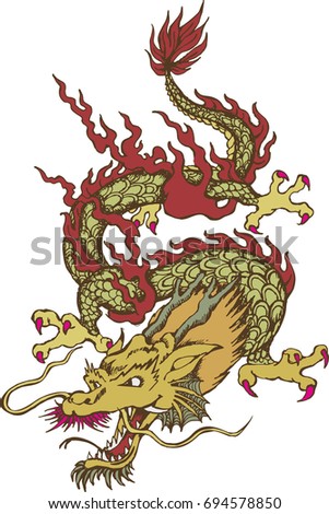Asian dragon. Vector illustration